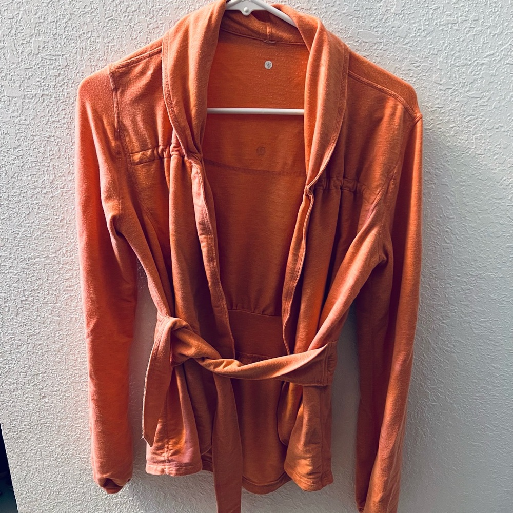 Lululemon wrap top in a coral color size 8